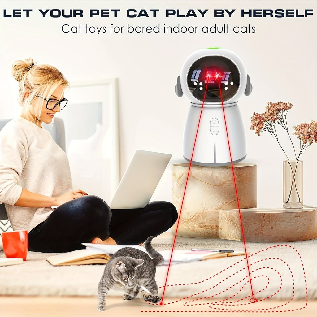 Dual Laser Cat Dog Toy Rechargeable – Auto Motion-Activated Interactive Laser Toy with 3 Speed Modes, 160-Inch Sensor, Adjustable Head for Indoor Cats, Kittens, and Dogs