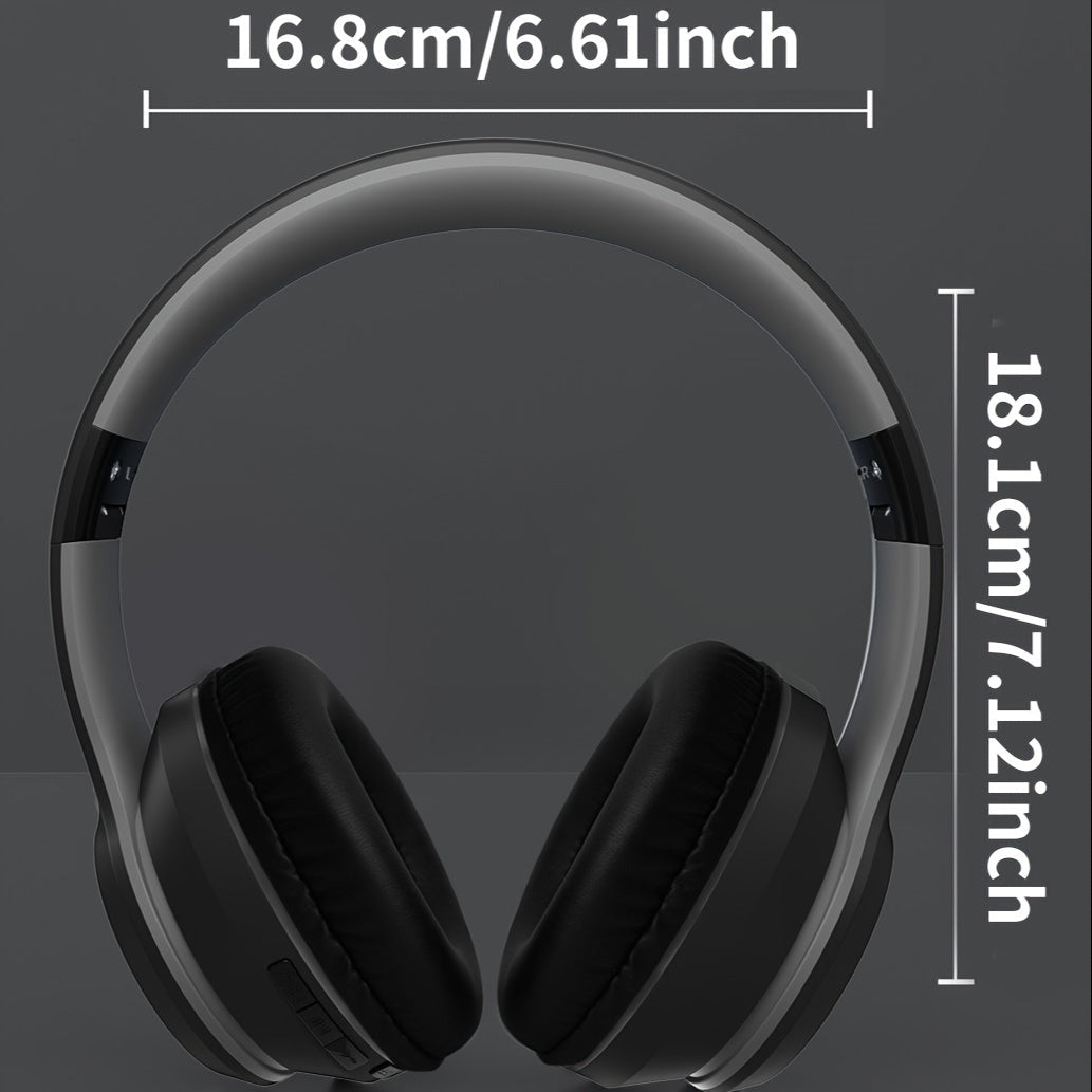 Wireless Bluetooth Over-Ear Headphones with Detachable In-Ear Earbuds, Built-In Microphone, Active Noise Isolation, Retractable Foldable Design, Hi-Fi Stereo Audio for Music Gaming Work - 2 Colors
