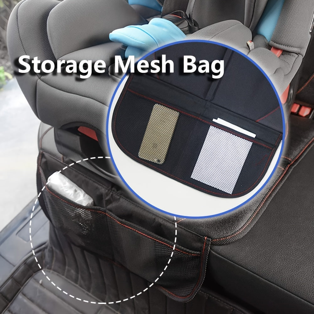 Car Seat Protector for Child Car Seat & Pets, Large Size 600D Fabric with Thick Padding & Storage Pockets, Universal Car Seat Cover for Baby & Pet Protection, Black