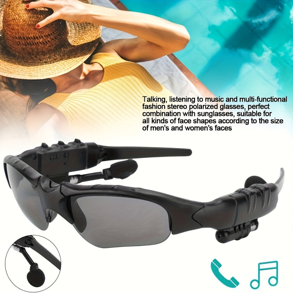 Bluetooth 5.4 Smart Audio Glasses Wireless Headset – Hands-Free Calls & Music, Built-In Condenser Mic, Volume Control, USB Charging, 80mAh Battery, Open-Ear Wearable Tech Eyewear for Men & Women