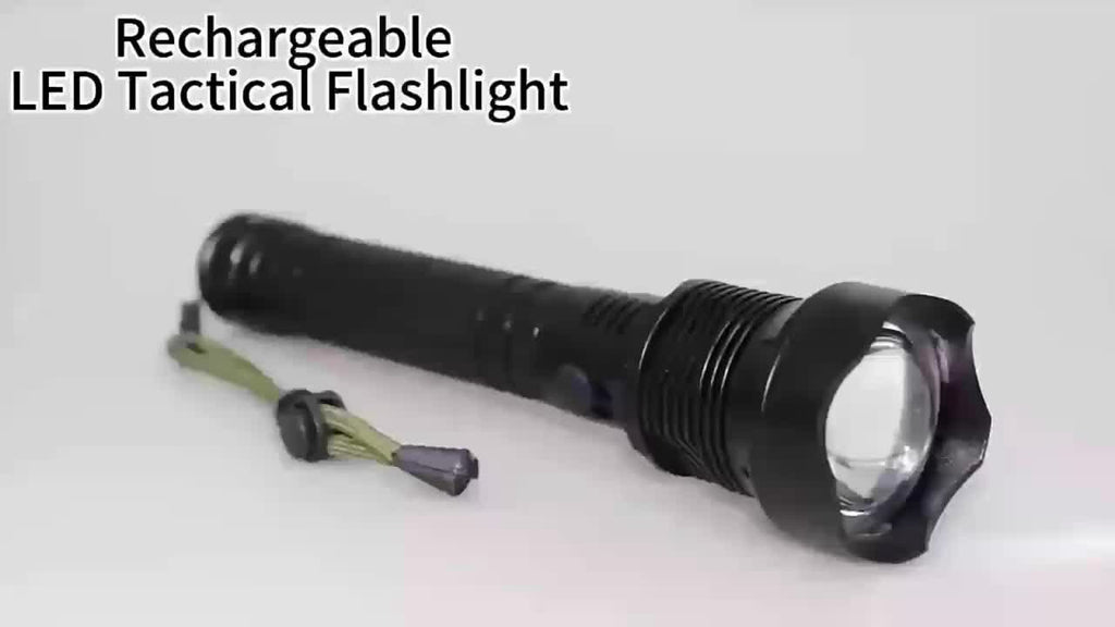 4000 Lumen Rechargeable Tactical Flashlight – High Lumens LED Handheld Torch, USB-C, 500M Range, 4 Modes, Aluminum Alloy, Waterproof for Camping, Fishing, Hiking, Night Patrol, and Emergency