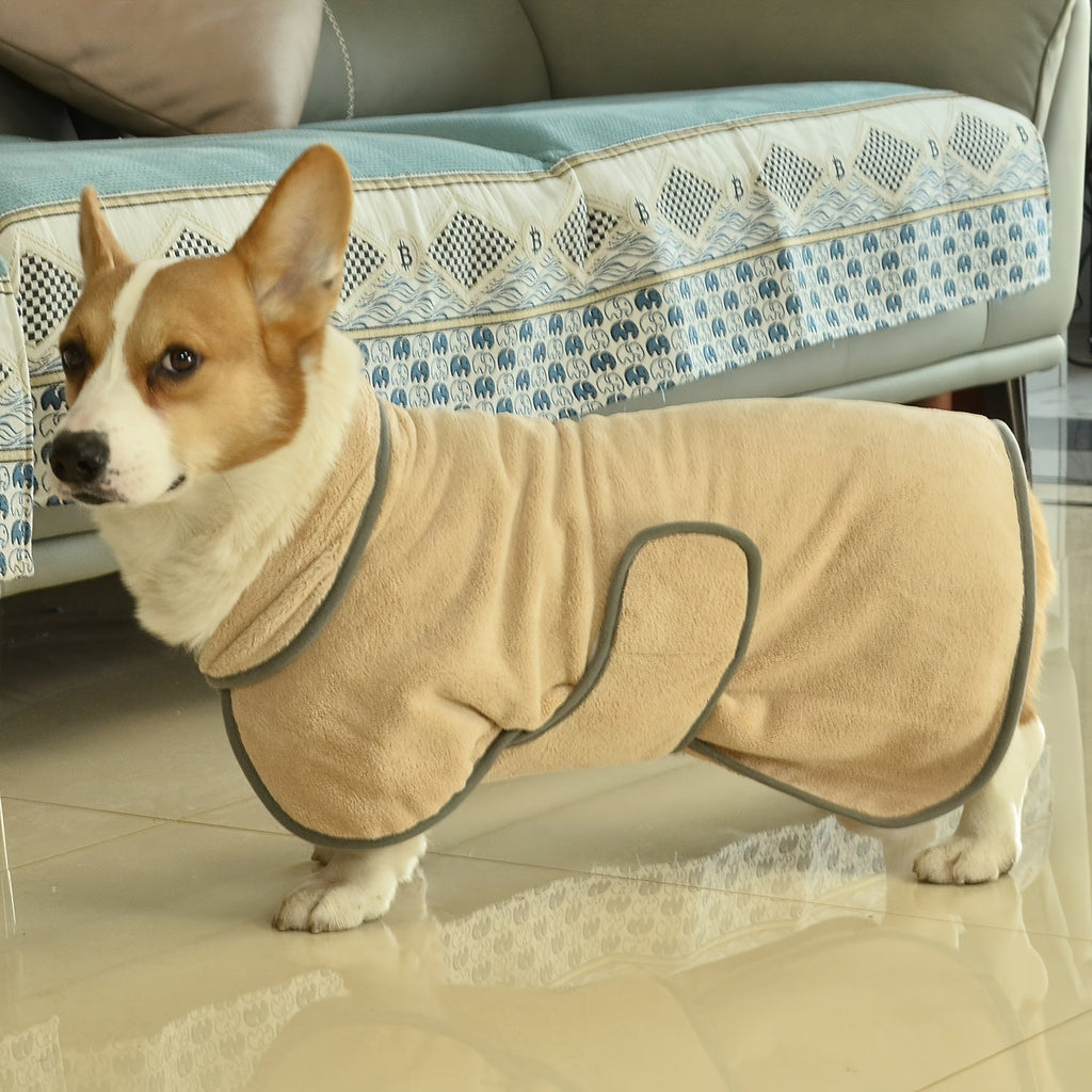 Dog Bathrobe Quick-Dry Super Absorbent Post-Bath Pet Towel Coat for Small, Medium, and Large Dogs, XS S M L XL XXL 3XL, 7 Colors: Light Blue, Rose Red, Orange, Deep Blue, Green, Khaki, Pink