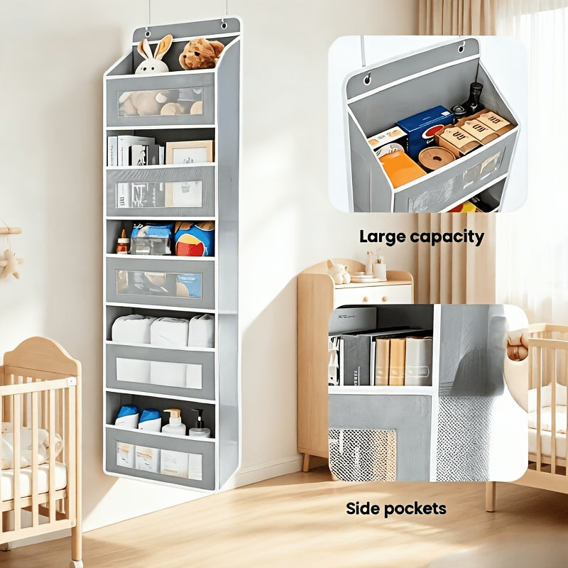5-Tier Over Door Hanging Storage Rack Organizer for Kitchen Bathroom Bedroom Closet Pantry – Space Saving Shelf