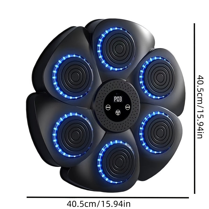 Wall-Mounted Wireless Boxing Machine – 9-Speed Punch Trainer with Counter LED Lights & Bluetooth Music for Home Gym Training (Gloves Included)