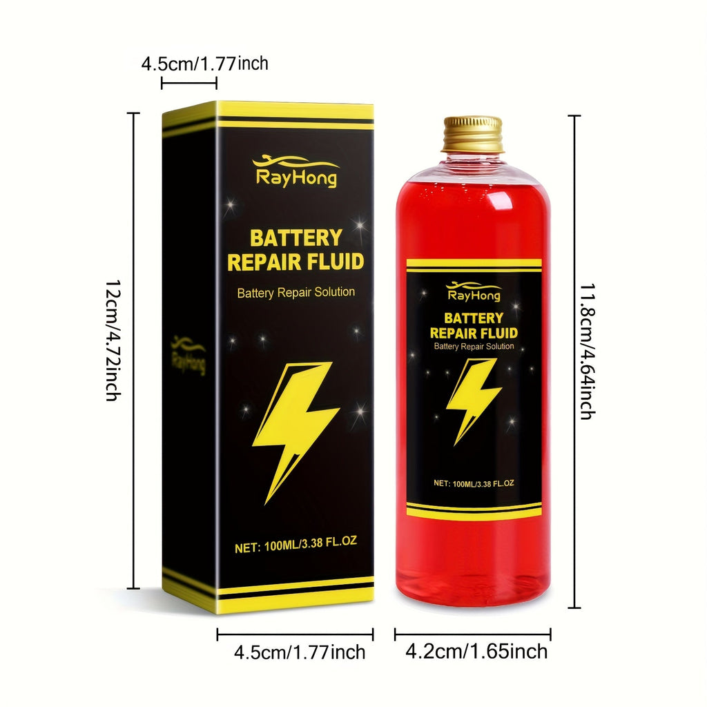 Battery Repair Fluid 3-Pack Restore Lead-Acid & Lithium EV Car Battery Performance Maintenance Solution, Low Odor, Fragrance-Free, Fits All Models, 3.38oz Each