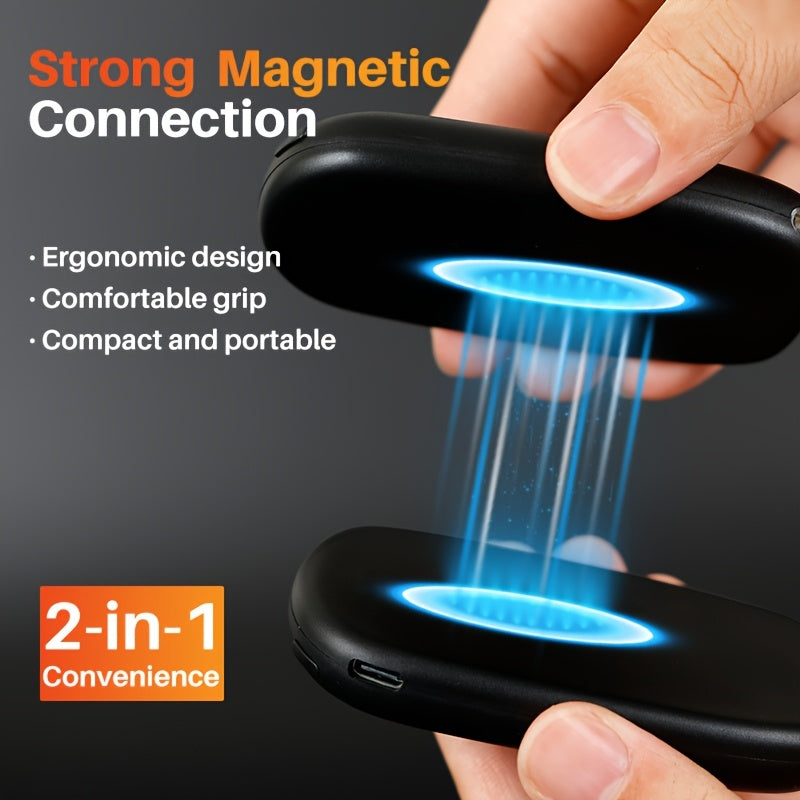 2-Pack Rechargeable Hand Warmers with COB Flashlight & Magnetic Base – 12Hr Heat, Portable Electric Pocket Warmer, Christmas Gift for Women Men Outdoor Winter