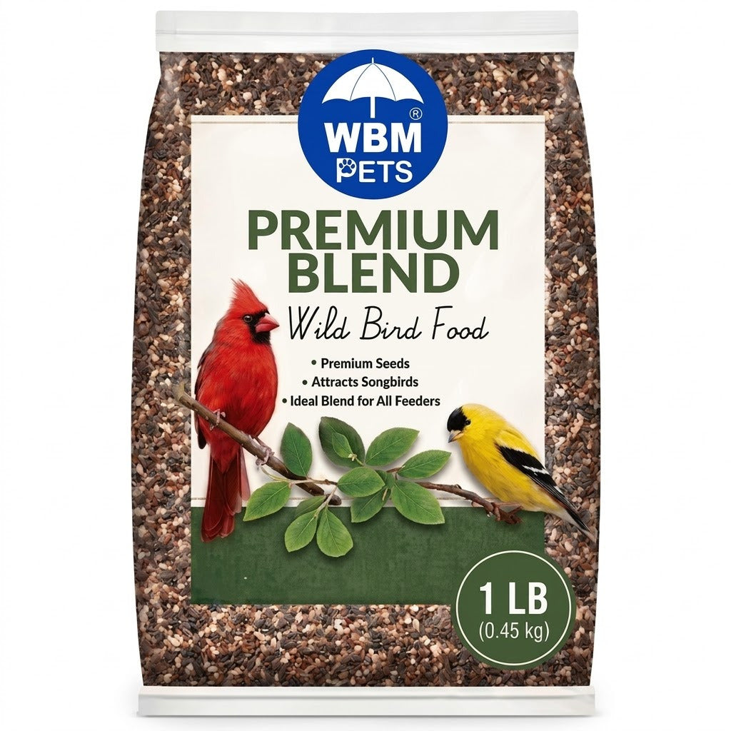 Premium Wild Bird Seed 1 lb No-Filler Songbird Food for Hanging Feeders, Lawn Stands, and Ground Feeders, Year-Round Outdoor Bird Feeding, Attracts Songbirds