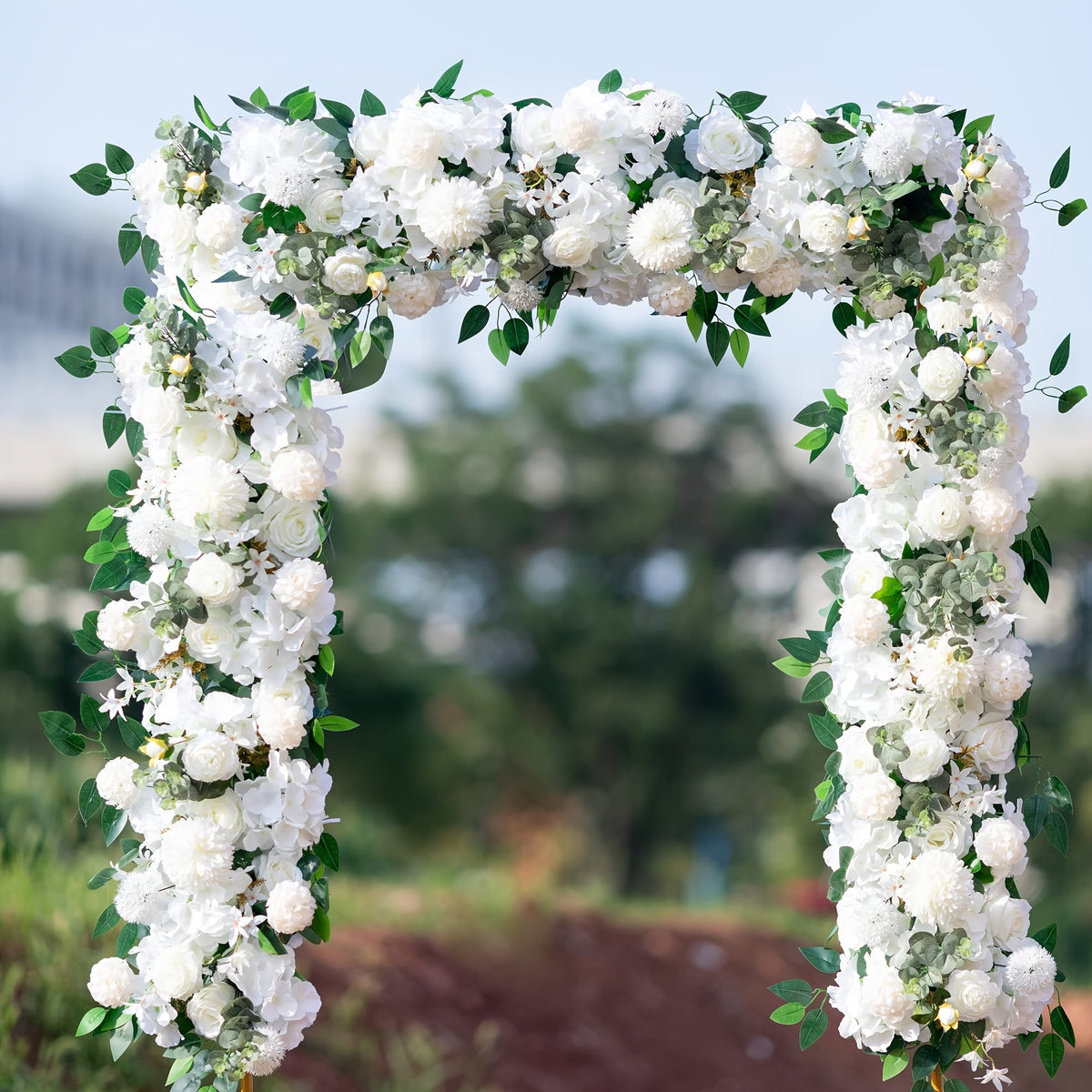 Artificial Peony & Rose Flower Garland - Wedding Arch Background, DIY Wall Decor, Party, Event, Outdoor & Garden Decoration - White, Pink, Champagne & Red