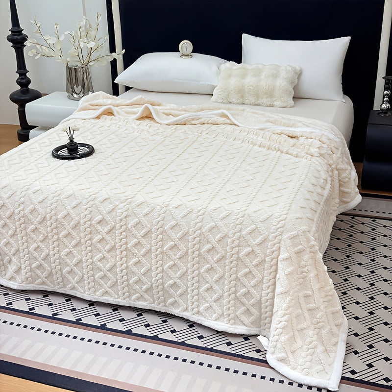 All-Season Thickened Lamb Coral Fleece Blanket - Office Nap, Sofa Cover & Dorm Use - 4 Sizes - Light Blue, Deep Gray & Beige