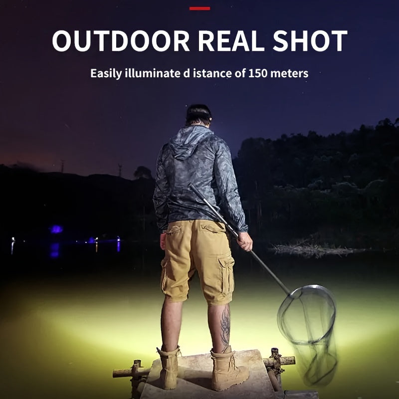 LED Rechargeable Headlamp 2-Pack – 5 LED USB Charging 4-Mode IP65 Waterproof Head-Mounted Flashlight for Camping, Hiking, Hunting, Fishing, Running, and Outdoor Sports for Men and Women
