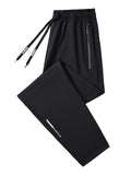 Men's Drawstring Joggers with Pockets, Regular Fit Cuffed Athletic Track Pants, 95% Polyester for Running, Training, Daily Wear in Spring and Fall – Comfortable Men’s Sports Trousers