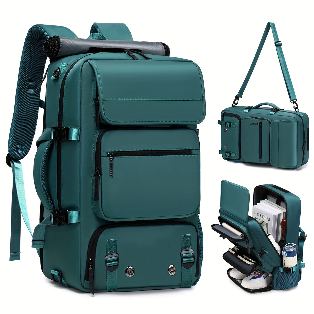 17-Inch Laptop Backpack Large Capacity – Airline Approved Travel Bag with Shoe Compartment, Multi-Pocket Business Work Backpack for Men, Durable Nylon, Hiking & Camping, Small & Large Sizes