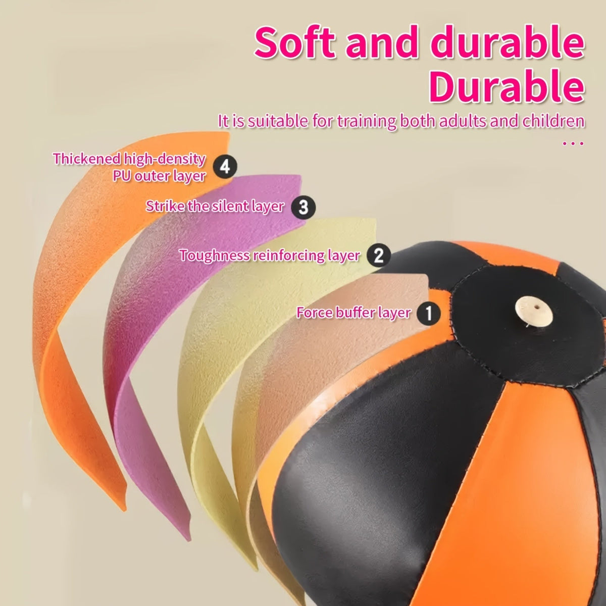 Boxing Reflex Ball on Stand – Freestanding Adjustable-Height Speed Bag for Reaction Training (Adults, Teens, Seniors) – Indoor Fitness Punching Ball with 3 Floor Anchors