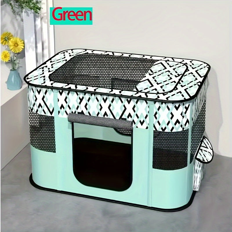 Foldable Pet Playpen with Storage Bag – Portable Indoor & Outdoor Dog/Cat Exercise Kennel & Puppy/Kitten Playpen, 4 Sizes (M/L/XL/XXL) for Cats, Dogs, and Rabbits, Travel & Camping Ready