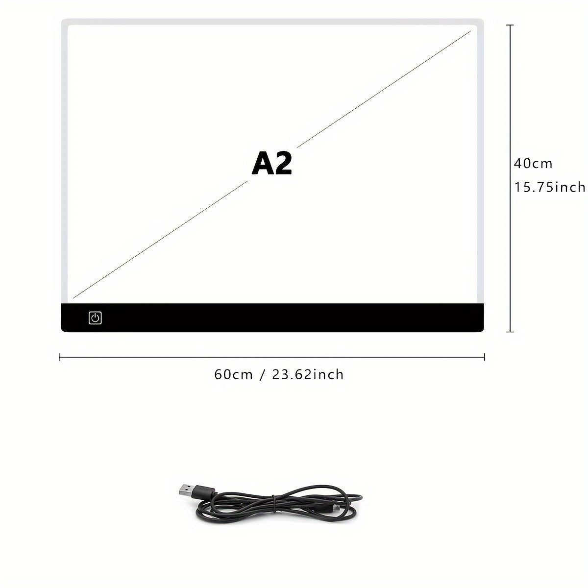 A2 LED Light Pad for Diamond Painting, Tracing, and Drawing, 3-Level Brightness, USB Powered, Ultra-Thin Acrylic Light Board, 15.75x23.62 Inch, for Diamond Art Supplies and Animation