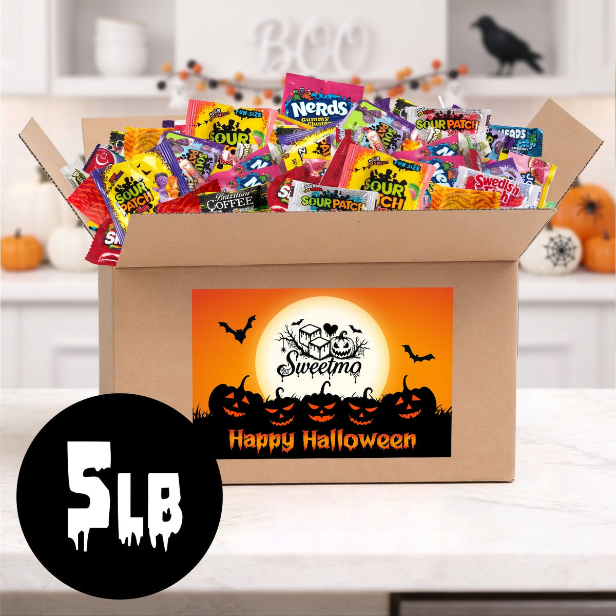 Halloween Candy Bulk Mix - 5 lb Individually Wrapped Assorted Sour, Gummy & Hard Candy for Trick-or-Treating, Goodie Bags, Trunk or Treat & Classroom Parties