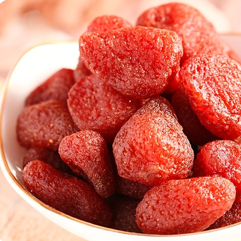 Dried Strawberry Snacks 3-Bag Pack, Low Sugar, Natural, Gluten-Free Fruit Snack for Office, Parties, and Holidays