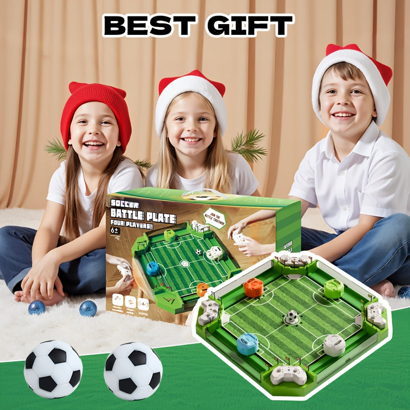 Tabletop Foosball Table Game for Kids Teens Adults, 2 to 4 Player Portable Mini Table Soccer with 2 Balls, Family Game Night Fun Competitive Indoor Activity