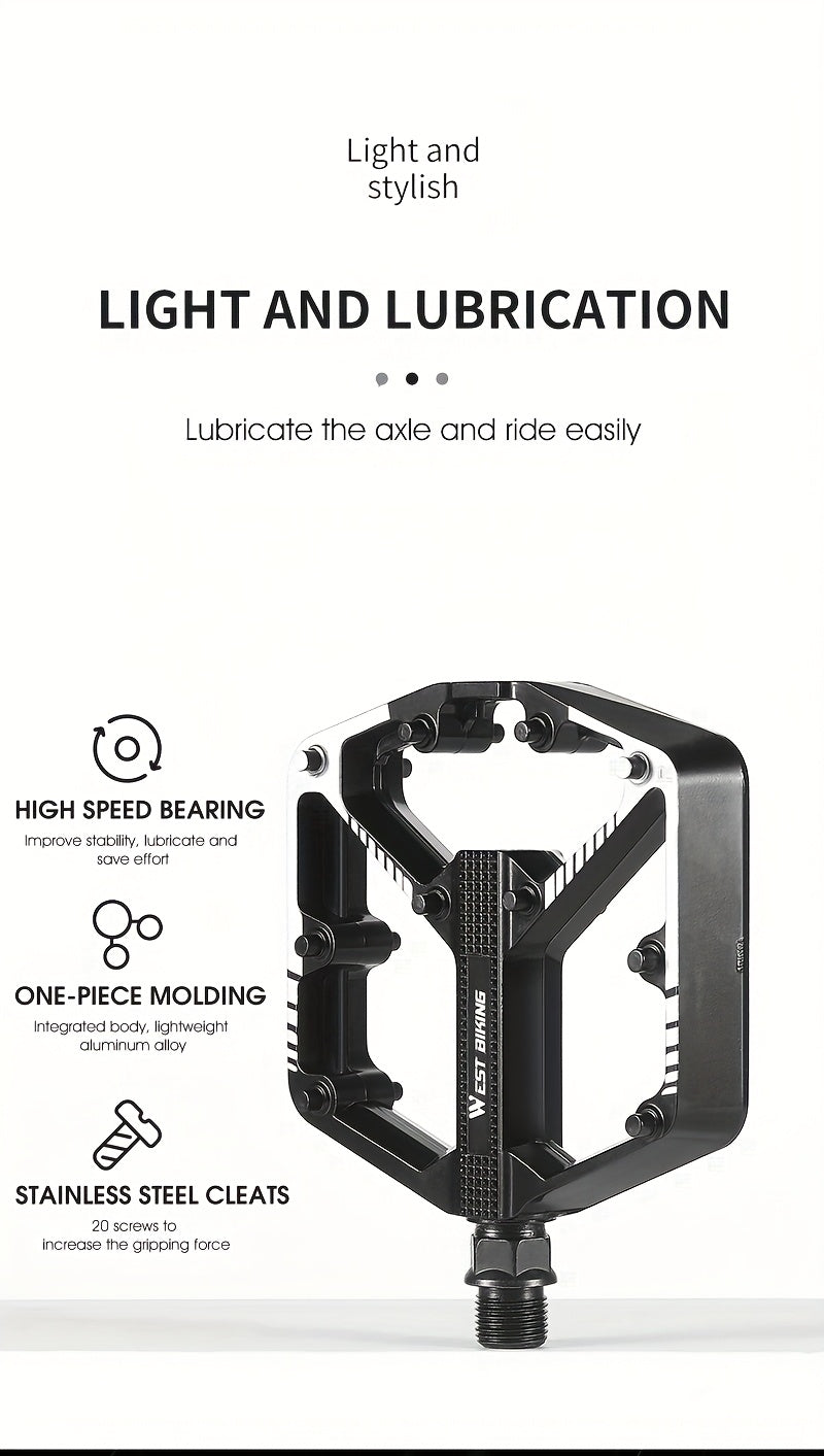 Aluminum Alloy Bike Pedals, 3 Bearings, Non-Slip, Lightweight Bicycle Pedals with Hexagonal Sleeve for Mountain Bikes & Road Bikes – Easy Install, Durable Multi-Color Cycling Accessories, 1 Pair