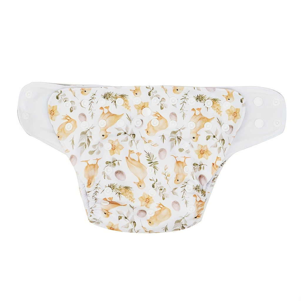 HappyFlute 8-Pack Washable Pocket Cloth Diapers + 8-Pack Inserts Set, Reusable Newborn Baby Cloth Diaper Suit, 4 Print Styles Including Fox & Whale Rainbow & Animals Love & Birds & Plain