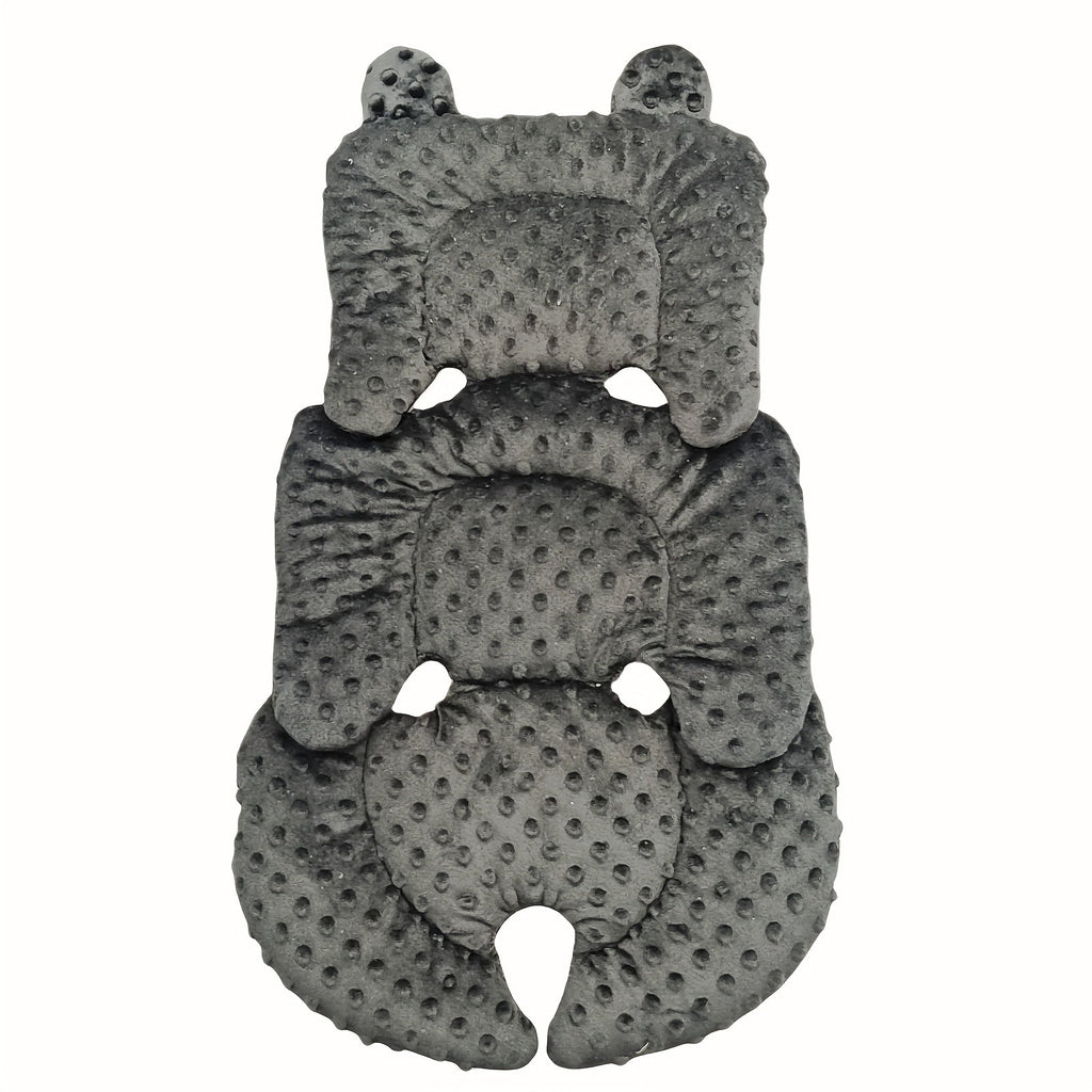 Baby Car Seat Cushion & Infant Headrest Support Set, Universal Newborn Soft Velvet Seat Pad with Ear Detail for Car Seats Bouncers & Strollers, Newborn Head Neck Body Support Insert