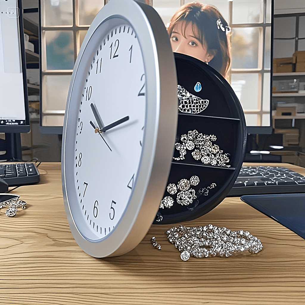 Wall-Mounted Diversion Safe Clock Hidden Secret Storage for Cash, Coins, and Valuables - Home/Office Security Vault, Concealed Safe, Sturdy and Durable