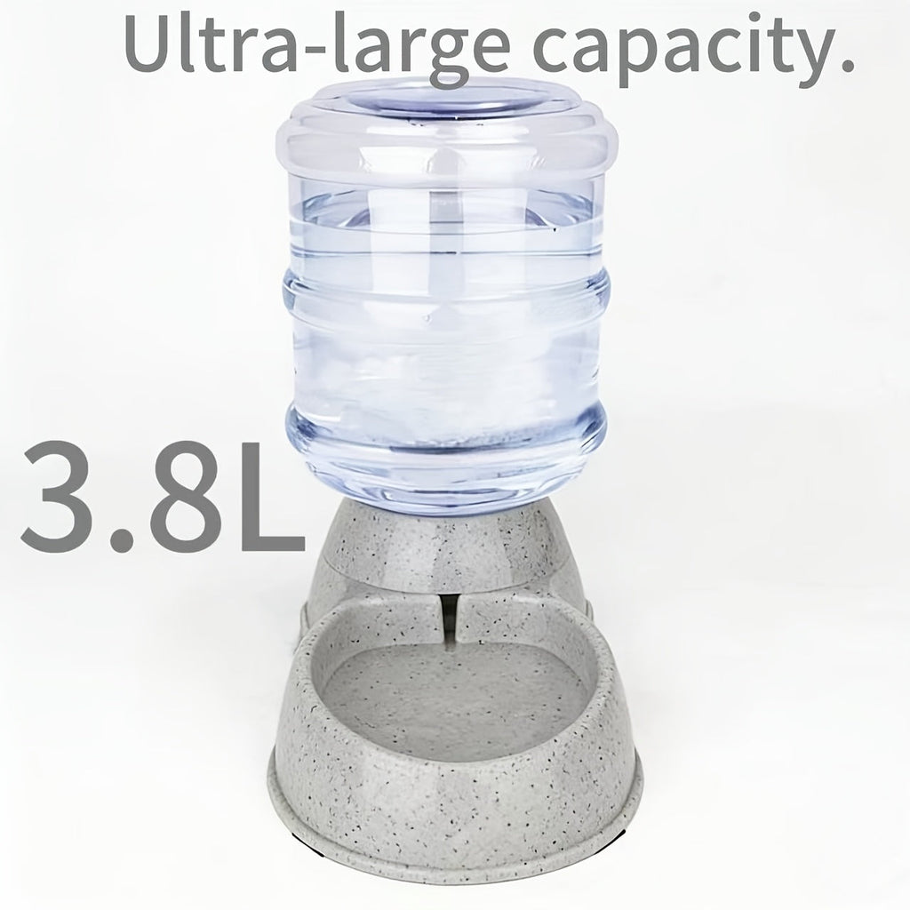 Automatic Gravity Dog Feeder and Water Dispenser 1 Gallon 3.8L - No Batteries Required, Durable PP Material, Suitable for Cats and Small to Medium-Sized Pets, Hands-Free Gravity Feeding Station, Perfect Gift