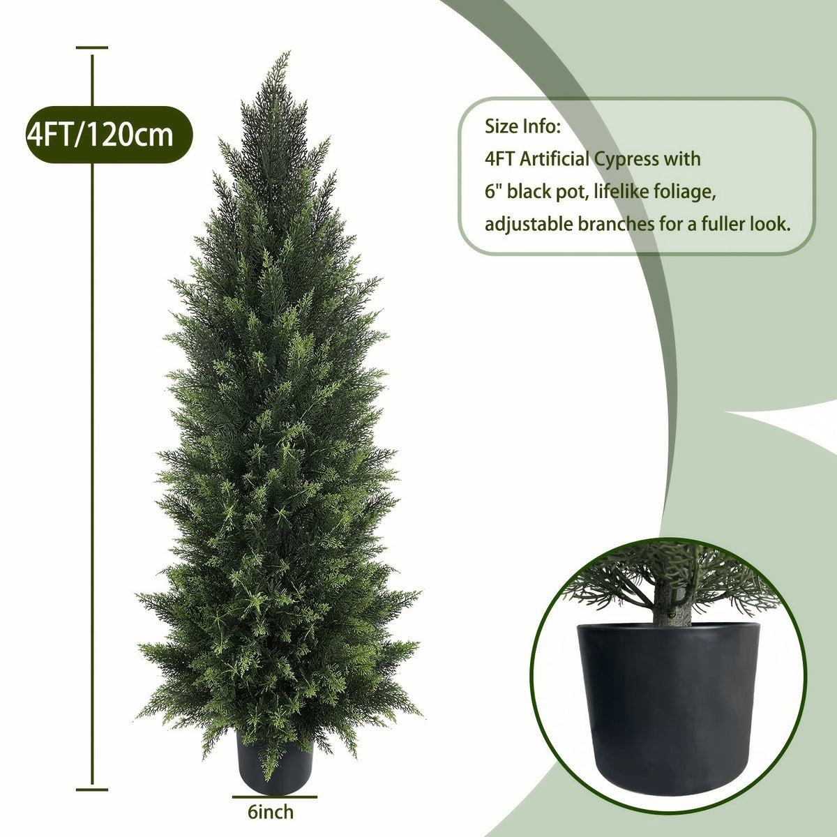 Potted Cedar Topiary Shrubs 2-Pack, UV-Resistant Artificial Trees for Outdoor & Indoor – Faux Cedar Evergreen Plants for Front Porch, Garden, Halloween & Christmas Decor, Choose 33" or 48" – Nova Mart