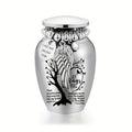 Mini Keepsake Cremation Urn with Wing Charm – 2.56 Inch Aluminum Alloy Memorial Ash Holder with "I Am Always with You" Engraving, Small Human Ashes Urn for Remembrance & Sympathy Gift, Silver