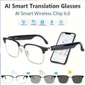 AI Smart Glasses with 8MP HD Camera, Touch Control, ChatGPT Real-Time Translation, Wireless Calling, Blue Light Protection, Dual-Mic Noise Reduction, and Photochromic Lens for Cycling, Driving, Travel, and Office Use
