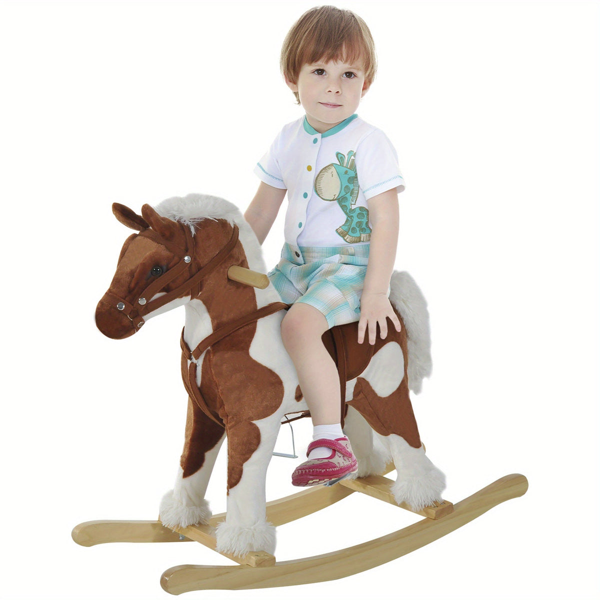 Kids Rocking Horse Ride-On Toy with Nursery Rhyme Music & Lights for Toddlers Ages 1-3, Classic Horse Rocker for Boys & Girls, Fun Indoor Ride-On for Early Development & Active Play