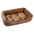 Cozy Plaid Dog Bed for Small, Medium, and Large Dogs - Ultra-Soft Polyester Plush Pet Mat, Ready to Use with No Assembly Required, Stylish All-Season Indoor Flat Dog Bed Lounger for All Breeds