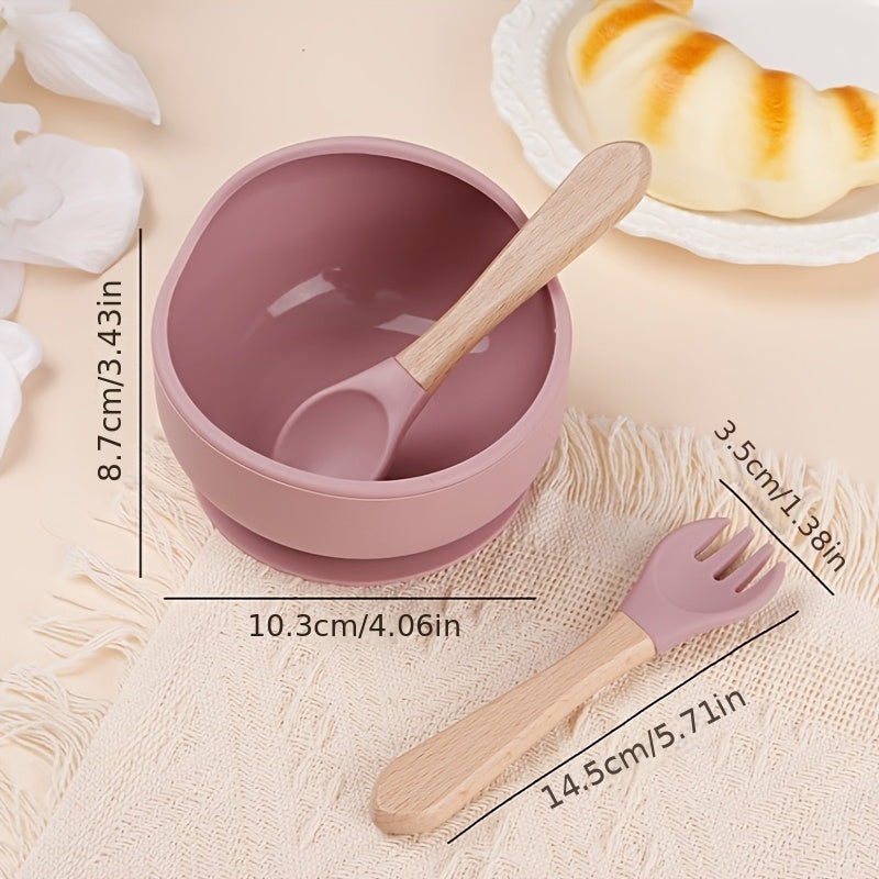 3-Piece Personalized Engraved Silicone Baby Suction Bowl Set, Custom Baby Feeding Bowls for Kids, Christening Gift, First Birthday Gift & Christmas Feeding Gift Set, Beige, Blue, Gray, Pink & Green