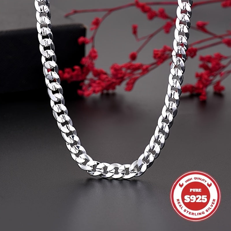 S925 Sterling Silver Cuban Chain Necklace for Men – 6mm & 10mm Wide, 18 to 24 Inches, Handcrafted Heavyweight Bold Link Chain, Durable Jewelry for Everyday Wear and Special Occasions