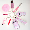 Women's Personal Safety Keychain Set with Whistle, Pocket Knife, and Spray, Compact Self-Defense Accessories for Daily Outings, Holiday, Birthday Gift, 6 Colors