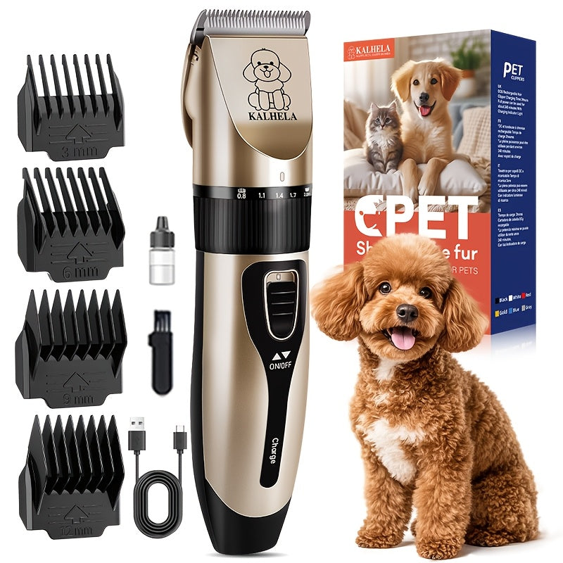 USB Rechargeable Wireless Pet Hair Trimmer for Dogs and Cats - Cordless Grooming Scissors with 3.6V Low Voltage Safe Lithium Battery, Professional Pet Clipper for Home and Salon Use
