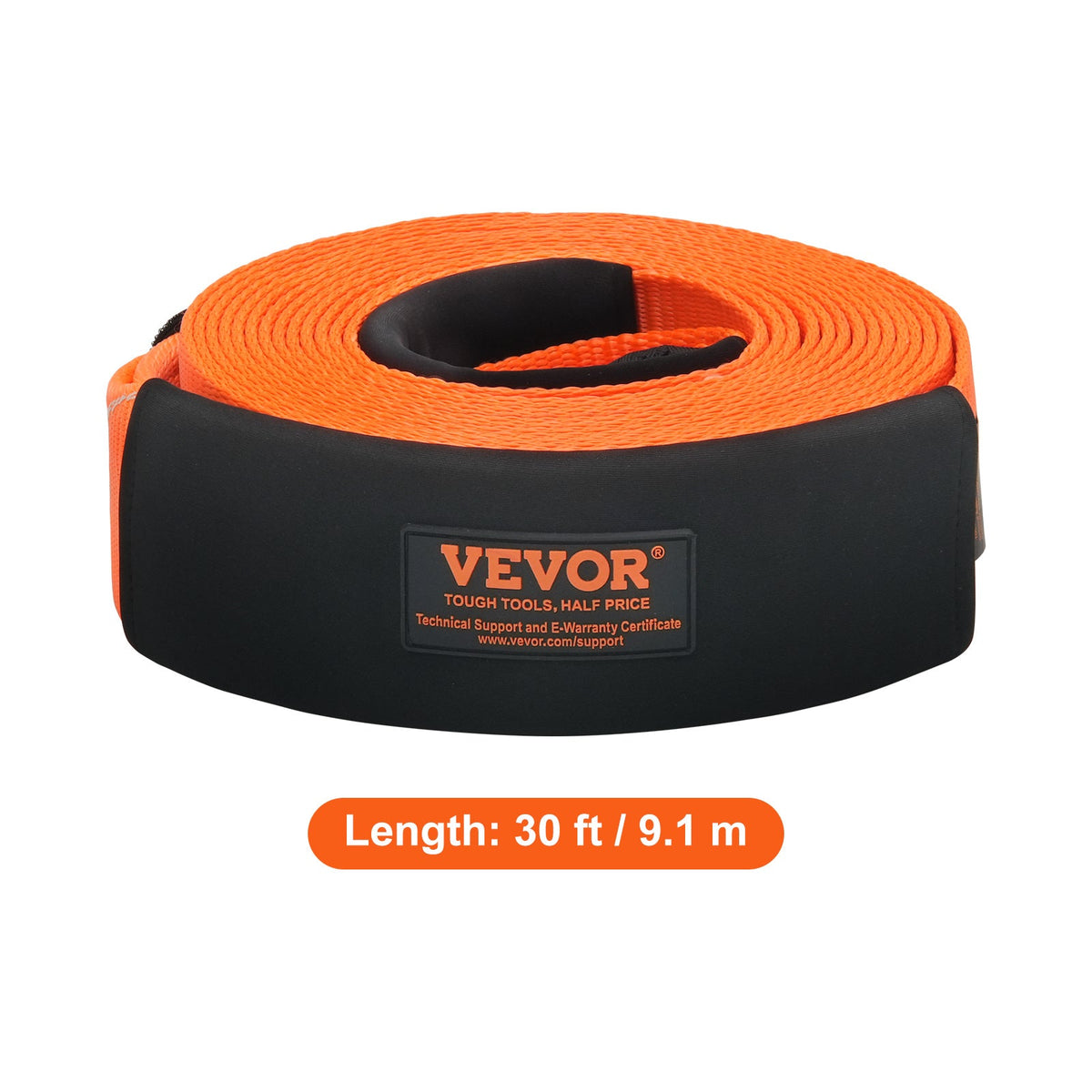 VEVOR Heavy Duty Tow Strap Recovery Kit - 3" x 30 ft, 36,000 lbs MBS, Triple-Reinforced Loops, Protective Sleeves, 2x 3/4" D-Ring Shackles & Storage Bag - Tree Saver & Winch Strap for Truck, Jeep, SUV & ATV