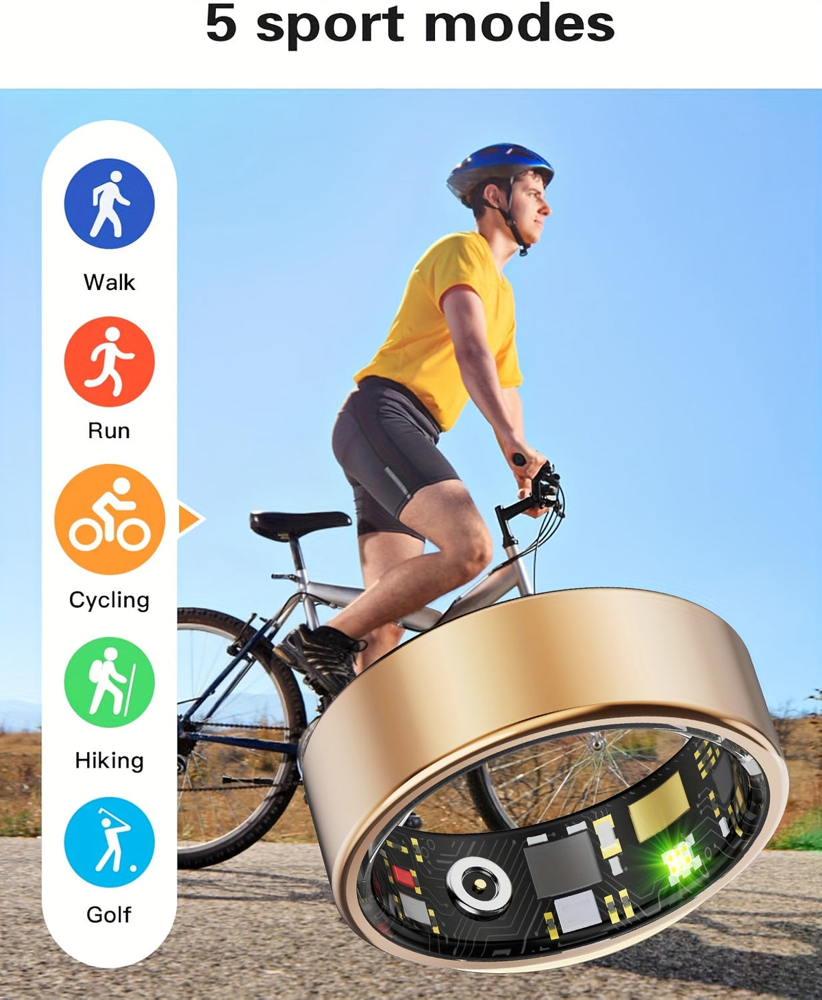 Smart Ring for Women – Fitness Tracker with Heart Rate, Sleep Monitor, Stress & Menstrual Tracking, 100+ Sports Modes, IP68 Waterproof, No Subscription, Compatible with iPhone & Android