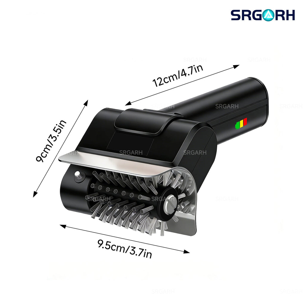 Cordless Electric Grill Brush 800 RPM 2000mAh Rechargeable 304 Stainless Steel Bristles BBQ Grill Cleaner with Replacement Brush Head and Gloves Portable Outdoor Barbecue Scrubber Black