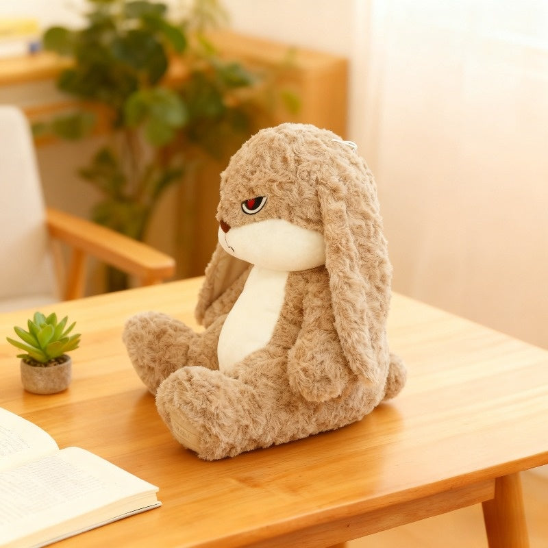 Bunny Rabbit Plush Stuffed Animal Pet Toy with Vivid Eyes, Fluffy Ears, Soft Huggable Interactive Cuddle Toy for Cats, Kittens, Dogs, and Puppies - Devil Long-Eared Rabbit Design