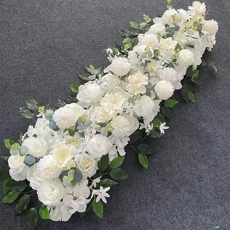 Artificial Peony & Rose Flower Garland - Wedding Arch Background, DIY Wall Decor, Party, Event, Outdoor & Garden Decoration - White, Pink, Champagne & Red