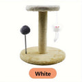 Kitten Climbing Frame, Cat Scratching Post with Hanging Mouse & Spring Ball, Indoor Cat Tree, Scratch Pad Activity Center for Young Cats and Kittens (White/Gray/Brown)