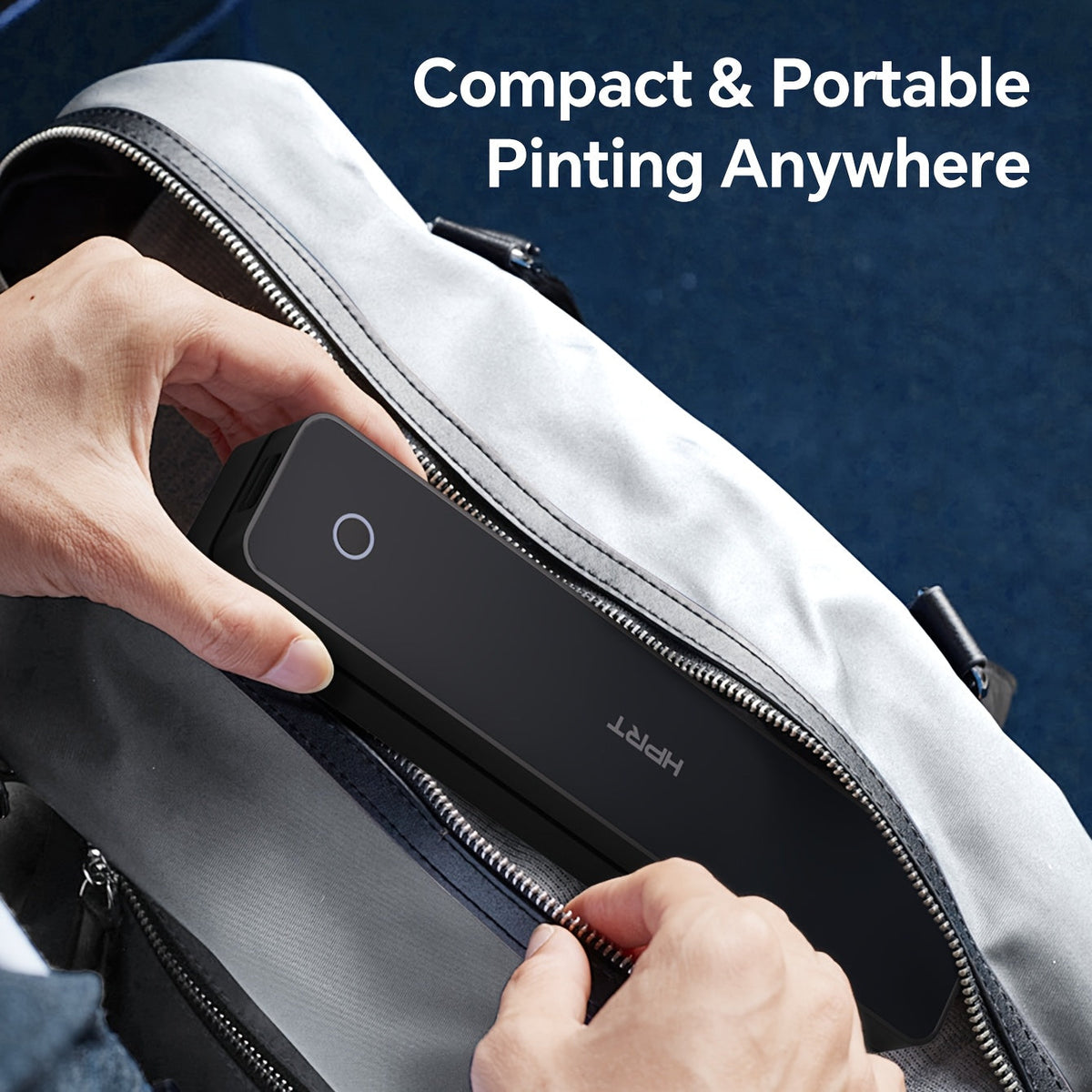Portable Inkless Wireless Thermal Printer - 203DPI HD, 8.5x11 US Letter & A4, Smartphone & Laptop Compatible - Travel & Home Office - White & Black