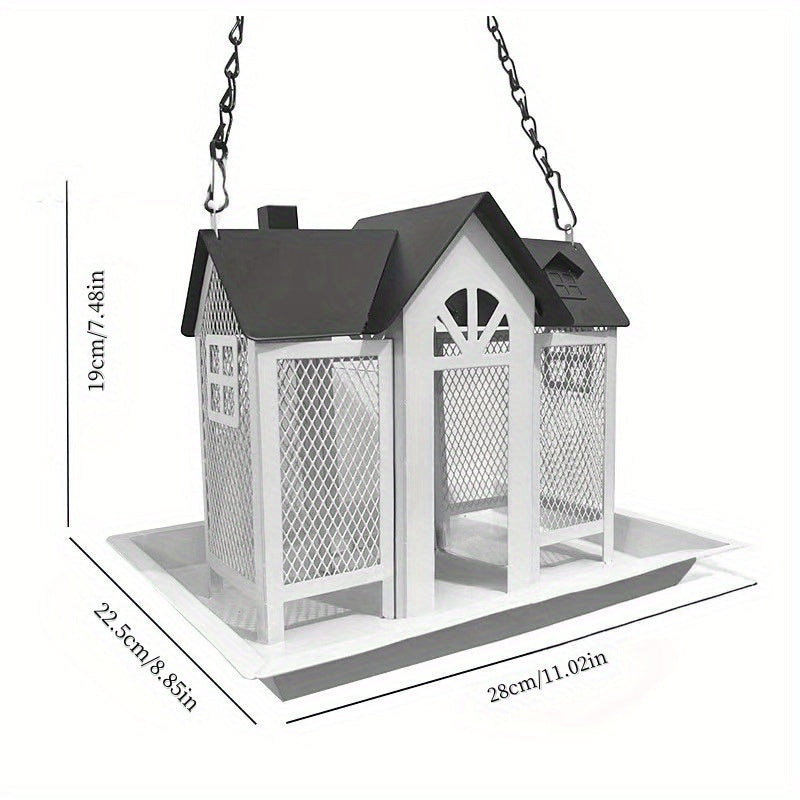 Squirrel-Proof Wild Bird Feeder for Outdoors – 3-Chamber Metal Mesh Large-Capacity Weatherproof Hanging Bird Feeder for Cardinals, Finches, and Backyard Birds, Available in Multiple Colors
