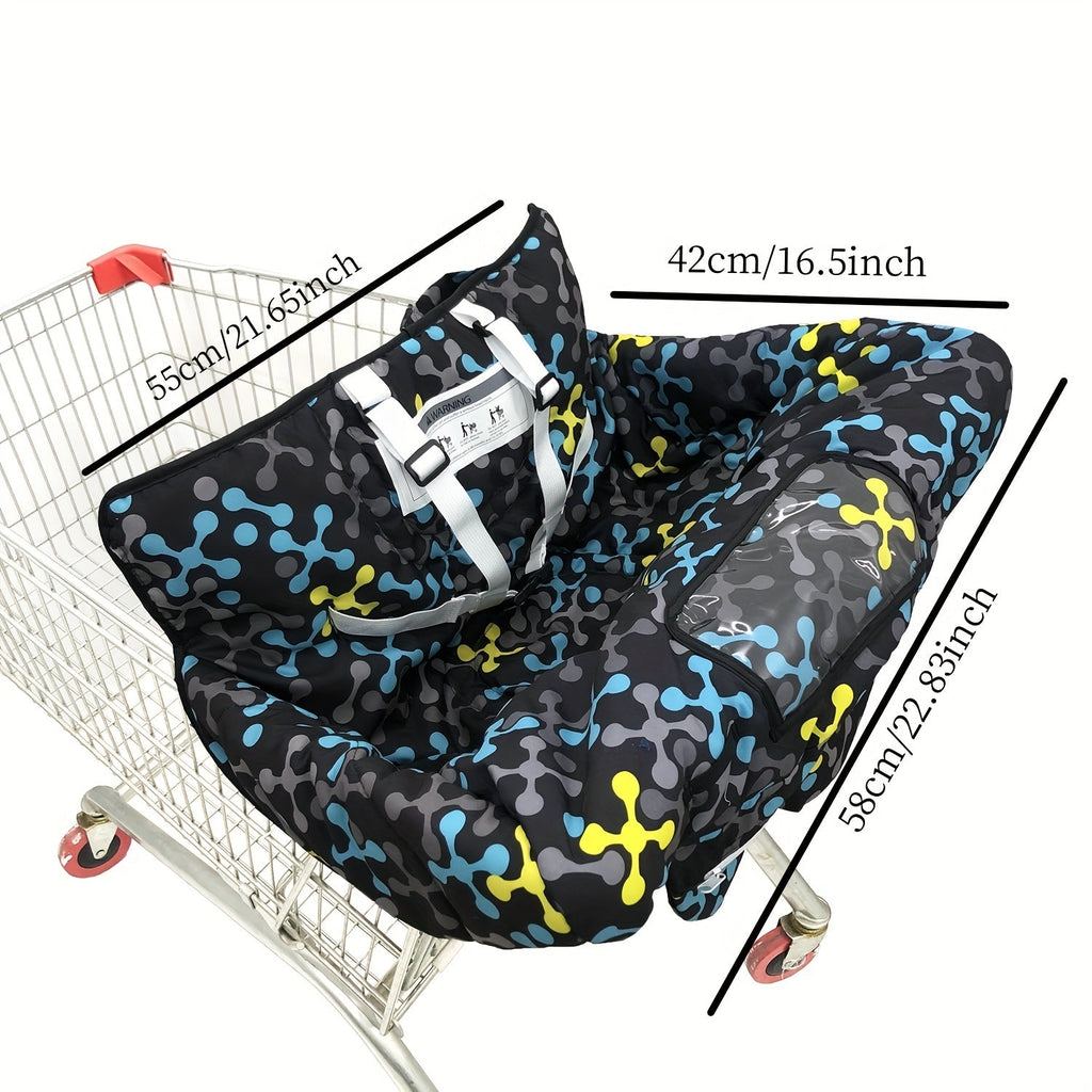 Thickened Baby Seat Cushion & Protective Mat for Stroller High Chair & Shopping Cart Trolley, Soft Comfortable Hollow Filling Seat Pad, 3 Colors Including Black Colorful & Grey