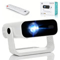 Mini Movie Projector 4K Support Native 1080P – Built-In WiFi 6 & Bluetooth 5.4 Auto Keystone Correction & Zoom for Bedroom Home Theater Outdoor