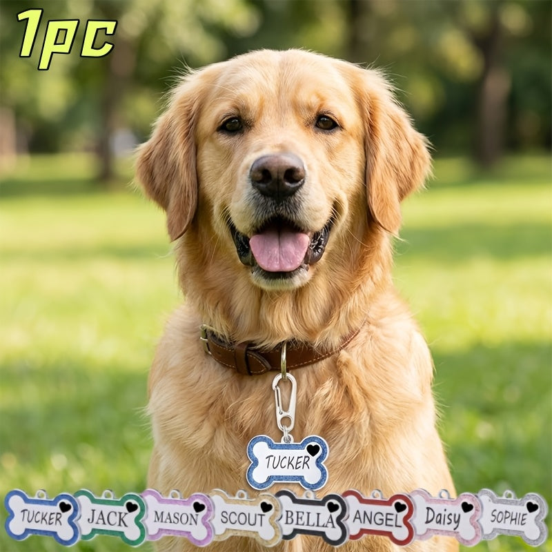 Personalized Engravable Dog ID Tag Collar Plate – Fashionable Anti-Lost Name & Phone Number Tag for Cats & Dogs, 8 Colors, Fits Small, Medium, and Large Breeds, Cute & Stylish Pet Gift