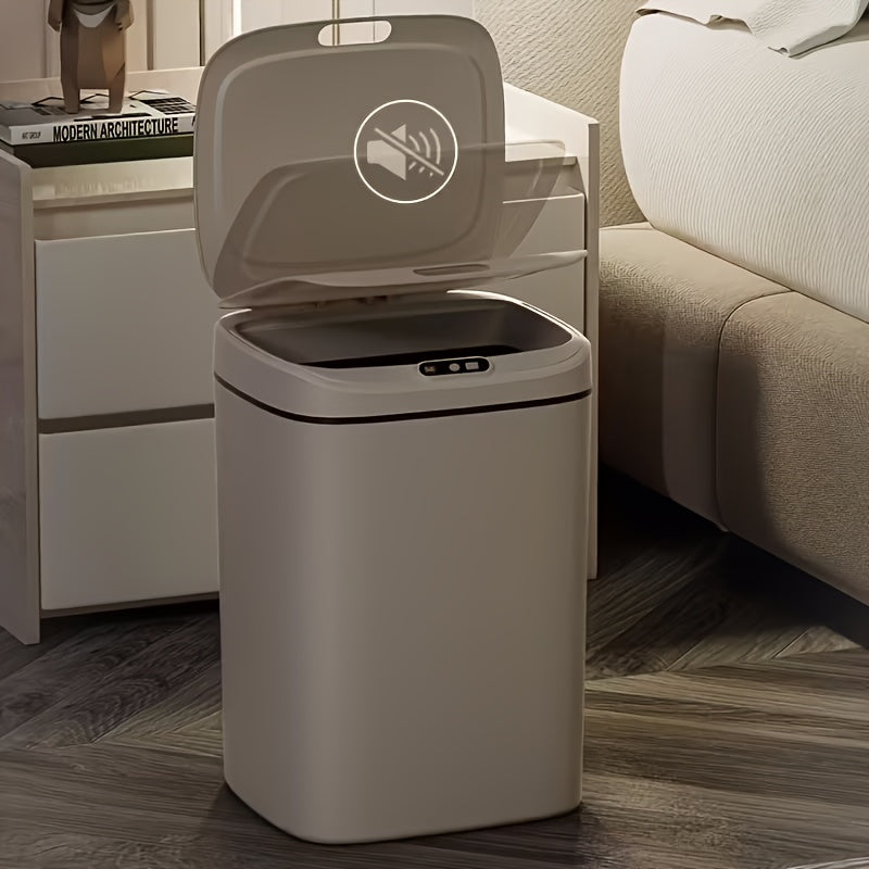 Inductive Smart Trash Can with Sealed Lid and Odor-Proof Technology, Touch Control Switch, Hands-Free Automatic Sensor Waste Bin, Easy-to-Clean for Office, Bathroom, Bedroom, and Kitchen
