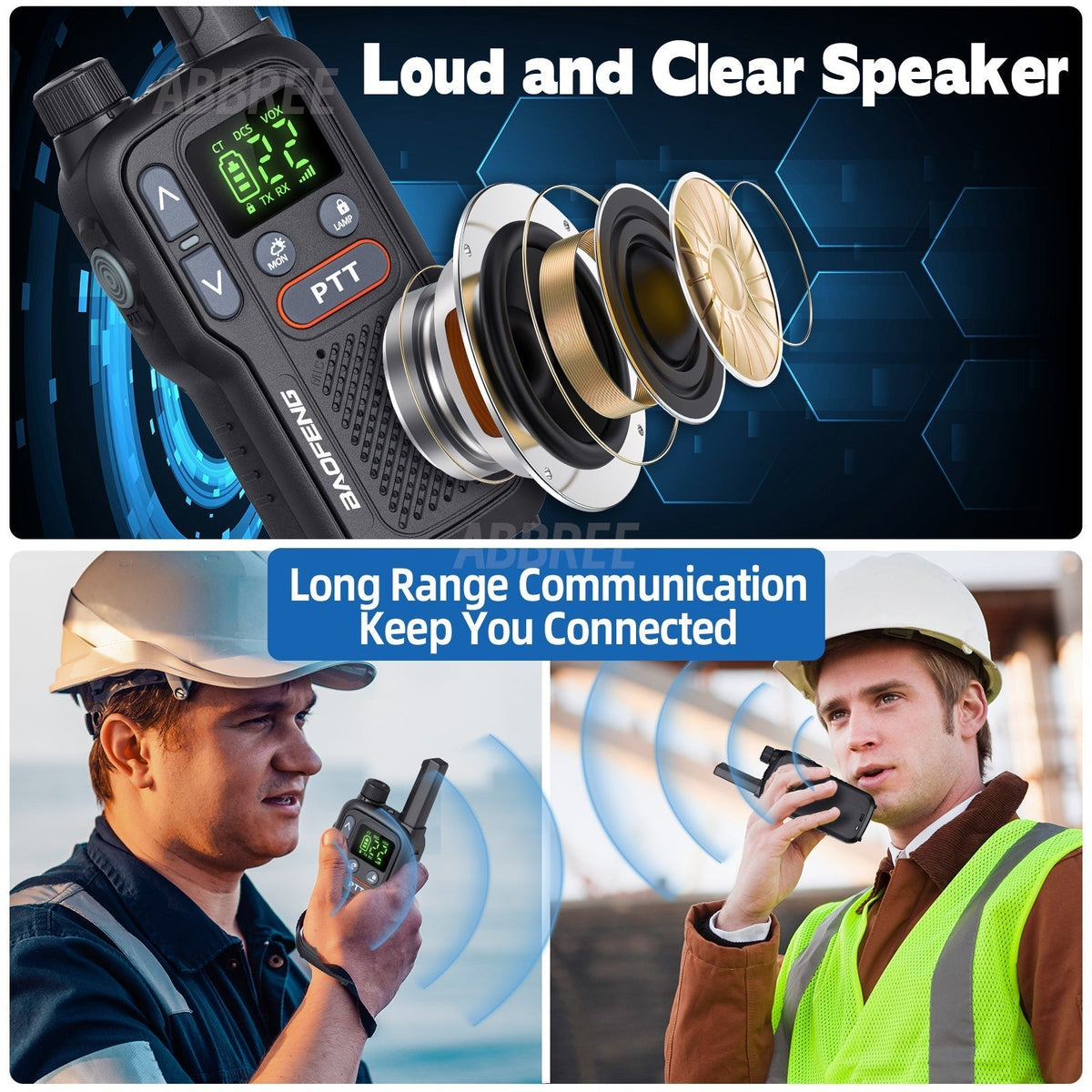 Baofeng BF-T18 Long Range Walkie Talkies for Adults – FRS Two-Way Radio with NOAA Weather Alert, VOX Hands-Free, 1500mAh USB-C Rechargeable, LED Flashlight for Hiking, Camping & Outdoor Adventures