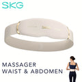 SKG Waist Massager with Heat 4D Cordless Shiatsu Deep Kneading Massage Belt Portable Lower Back & Abdomen Relief Indoor Outdoor Car & Office – Gift for Mom Men & Women White
